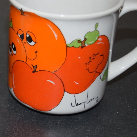 LOT Vtg Nancy Lynn Anthropomorphic Smiling Fruit Coffee Ceramic Mug Cups 70s E55 - Picture 8 of 12